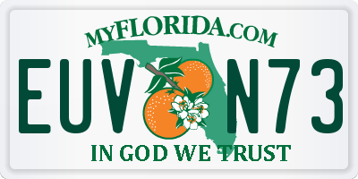 FL license plate EUVN73