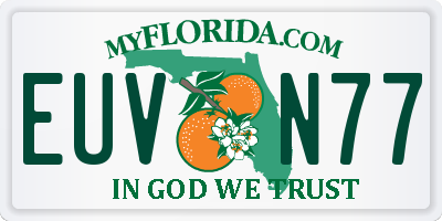 FL license plate EUVN77
