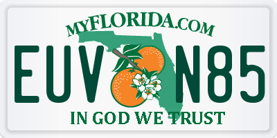 FL license plate EUVN85