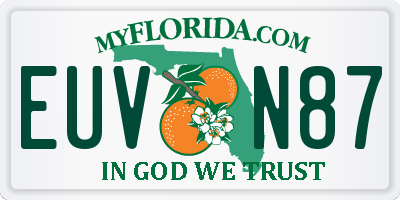 FL license plate EUVN87