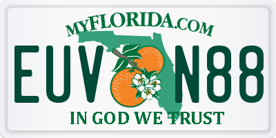FL license plate EUVN88