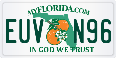 FL license plate EUVN96