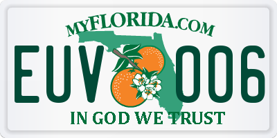 FL license plate EUVO06