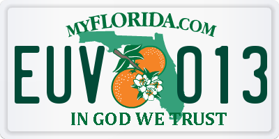 FL license plate EUVO13