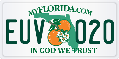 FL license plate EUVO20