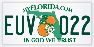 FL license plate EUVO22