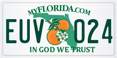 FL license plate EUVO24
