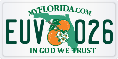 FL license plate EUVO26