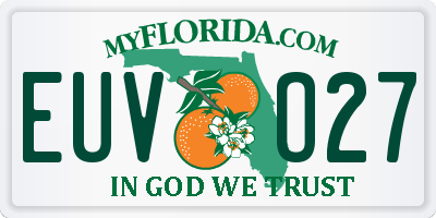 FL license plate EUVO27