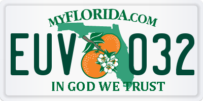 FL license plate EUVO32