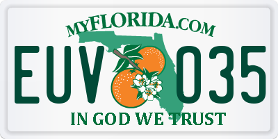 FL license plate EUVO35