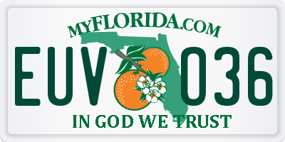 FL license plate EUVO36