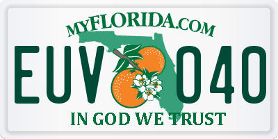 FL license plate EUVO40