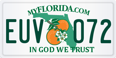 FL license plate EUVO72