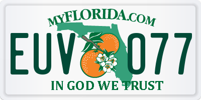 FL license plate EUVO77