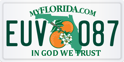 FL license plate EUVO87