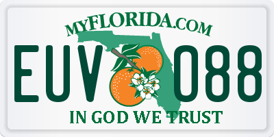 FL license plate EUVO88