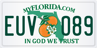 FL license plate EUVO89
