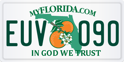 FL license plate EUVO90