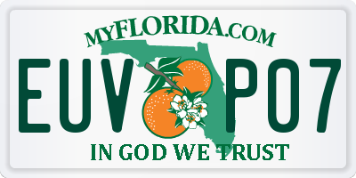 FL license plate EUVP07