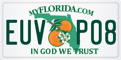 FL license plate EUVP08