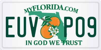 FL license plate EUVP09