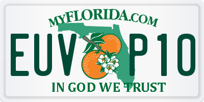 FL license plate EUVP10