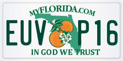 FL license plate EUVP16