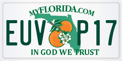 FL license plate EUVP17