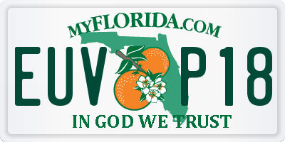 FL license plate EUVP18