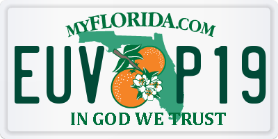 FL license plate EUVP19