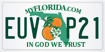 FL license plate EUVP21