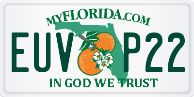 FL license plate EUVP22