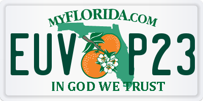 FL license plate EUVP23