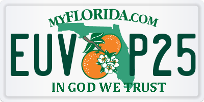 FL license plate EUVP25