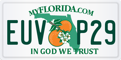 FL license plate EUVP29