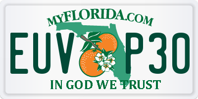 FL license plate EUVP30