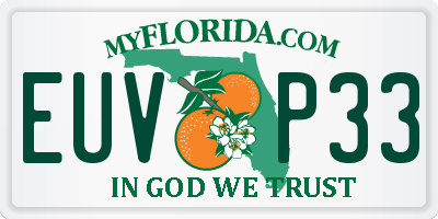 FL license plate EUVP33