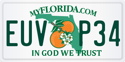 FL license plate EUVP34