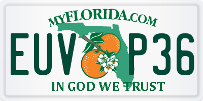 FL license plate EUVP36