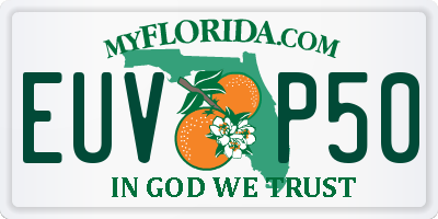 FL license plate EUVP50