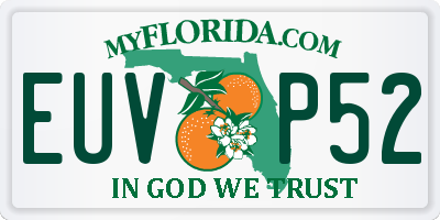 FL license plate EUVP52