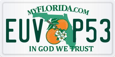 FL license plate EUVP53