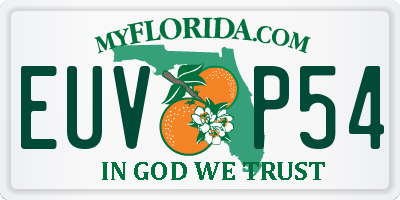 FL license plate EUVP54