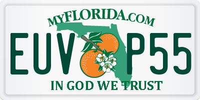 FL license plate EUVP55