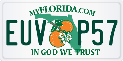 FL license plate EUVP57