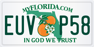FL license plate EUVP58