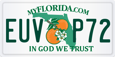 FL license plate EUVP72