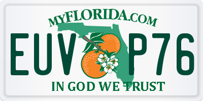 FL license plate EUVP76