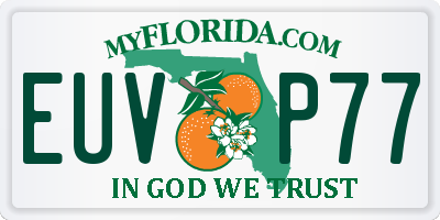 FL license plate EUVP77